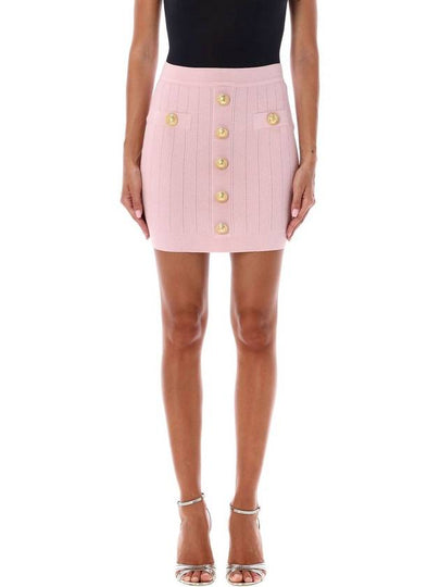 Button knit pencil skirt pink - BALMAIN - BALAAN 2