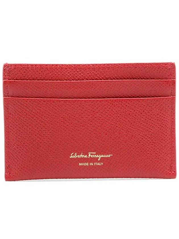 Gancini Card Wallet Lipstick Red - SALVATORE FERRAGAMO - BALAAN 4