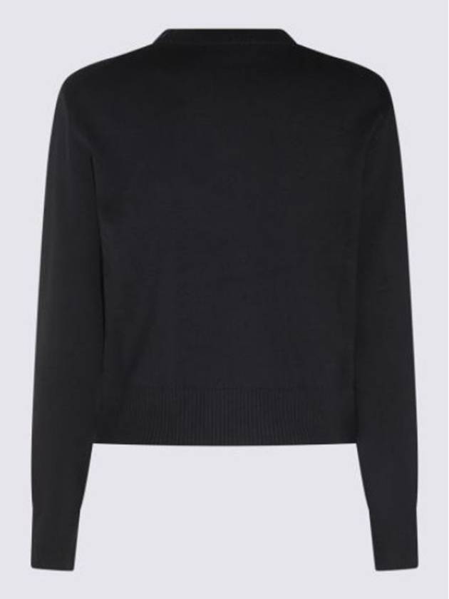 Heart Logo Wool Knit Top Black - AMI - BALAAN 3