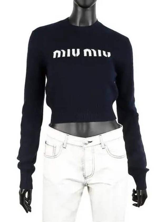 MIU Wool Cashmere Crop Sweater Knit 271223 - MIU MIU - BALAAN 1