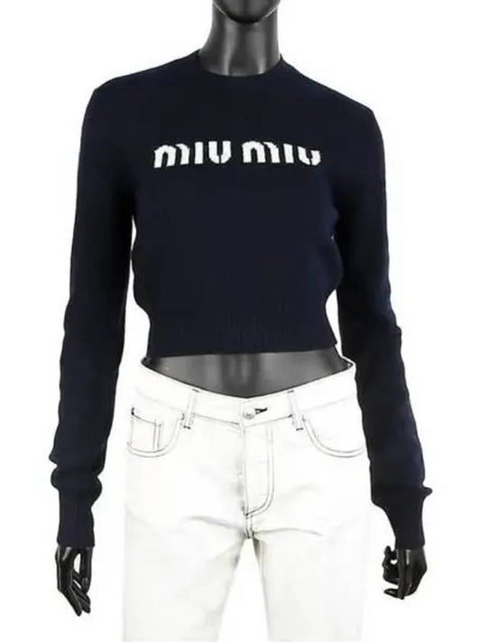 MIU wool cashmere crop sweater knit 271223 - MIU MIU - BALAAN 1