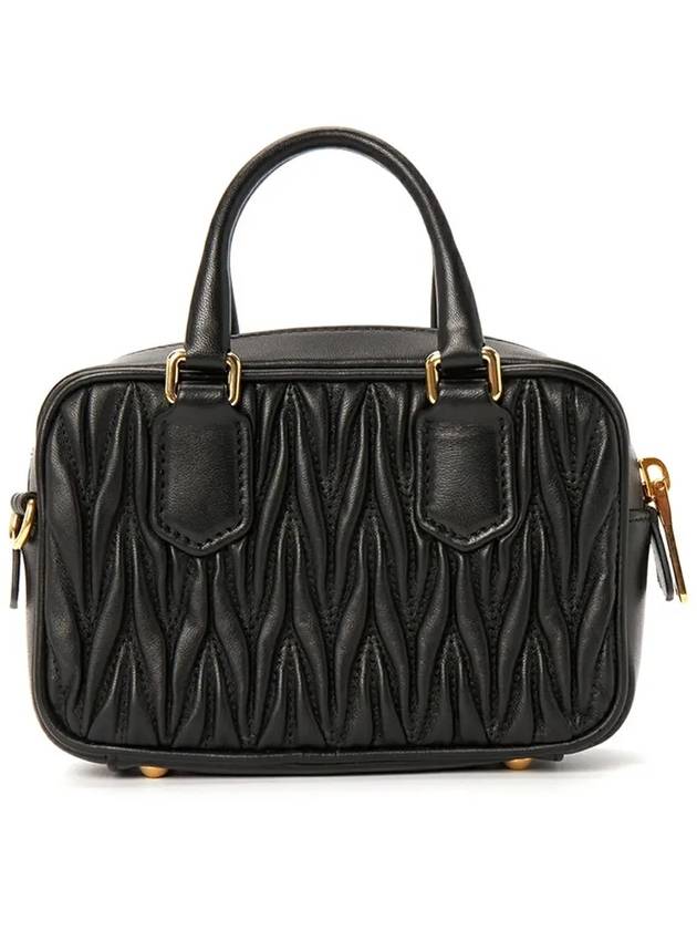 Matelasse Nappa Leather Top Handle Mini Bag Black - MIU MIU - BALAAN 4