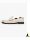 Le Loafer Penny Slippers In Smooth Leather Pearl - SAINT LAURENT - BALAAN 2