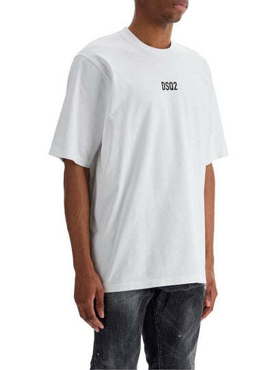 white cotton t-shirt with dsq2 logo - DSQUARED2 - BALAAN 2