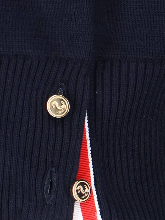 4 Bar Armband Milano Stitch Knit Top Navy - THOM BROWNE - BALAAN 5