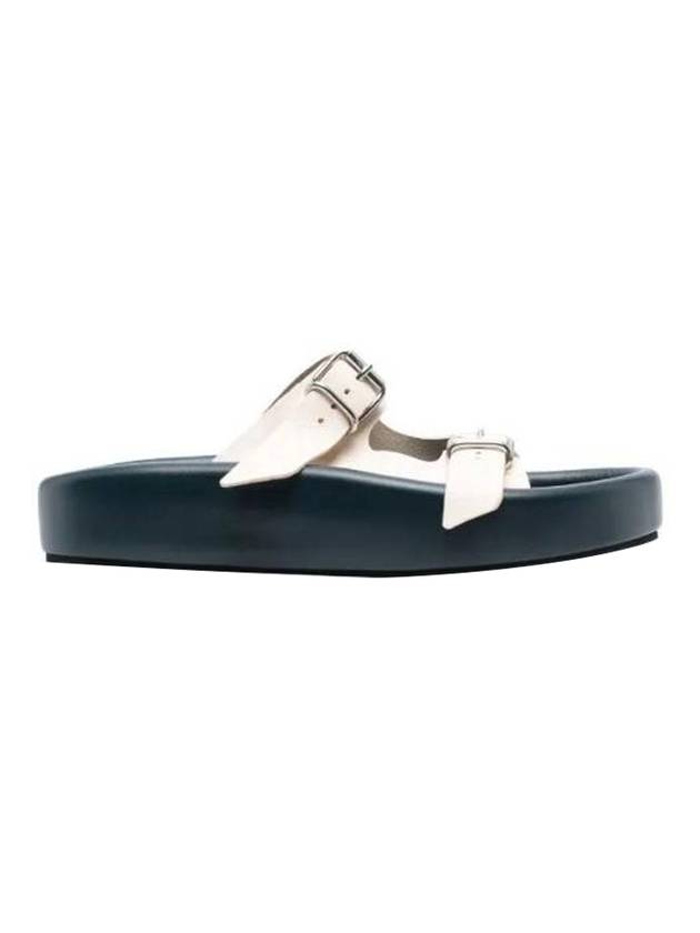 Side Buckle Fastening Platform Slippers Navy - MAISON MARGIELA - BALAAN 1