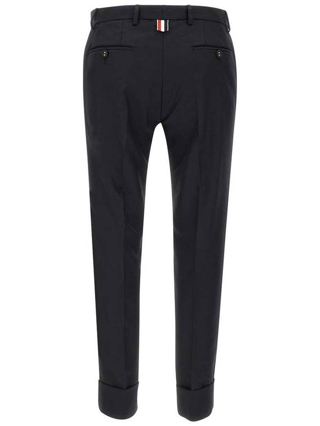 Twill Low Rise Cigarette Straight Pants Black - THOM BROWNE - BALAAN 3