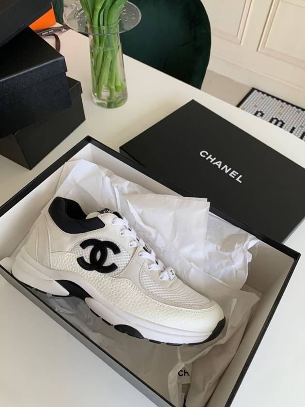 CC Logo Suede Tennis Low Top Sneakers Black - CHANEL - BALAAN 3