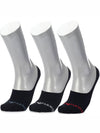 Logo Cotton Invisible Socks 3 Pack Black - EMPORIO ARMANI - BALAAN.