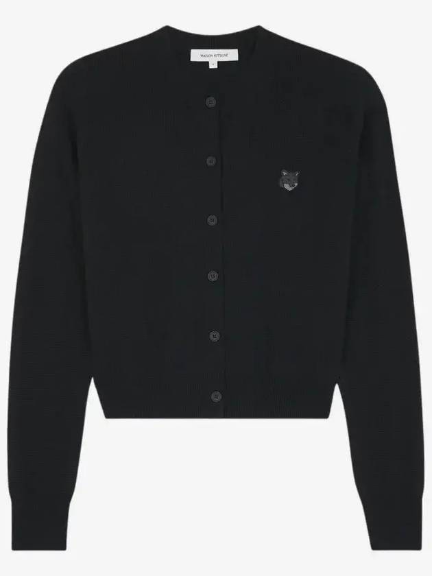 Bold Fox Head Patch Regular Cardigan Black - MAISON KITSUNE - BALAAN 2