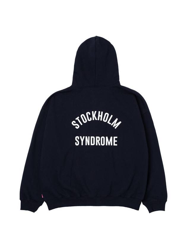 Men's Logo Print Hoodie Navy - STOCKHOLM SYNDROME - BALAAN 2