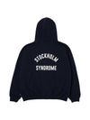 Men's Logo Print Hoodie Navy - STOCKHOLM SYNDROME - BALAAN 1