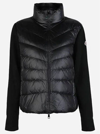 Women's Padded Wool Cardigan Black - MONCLER - BALAAN 2