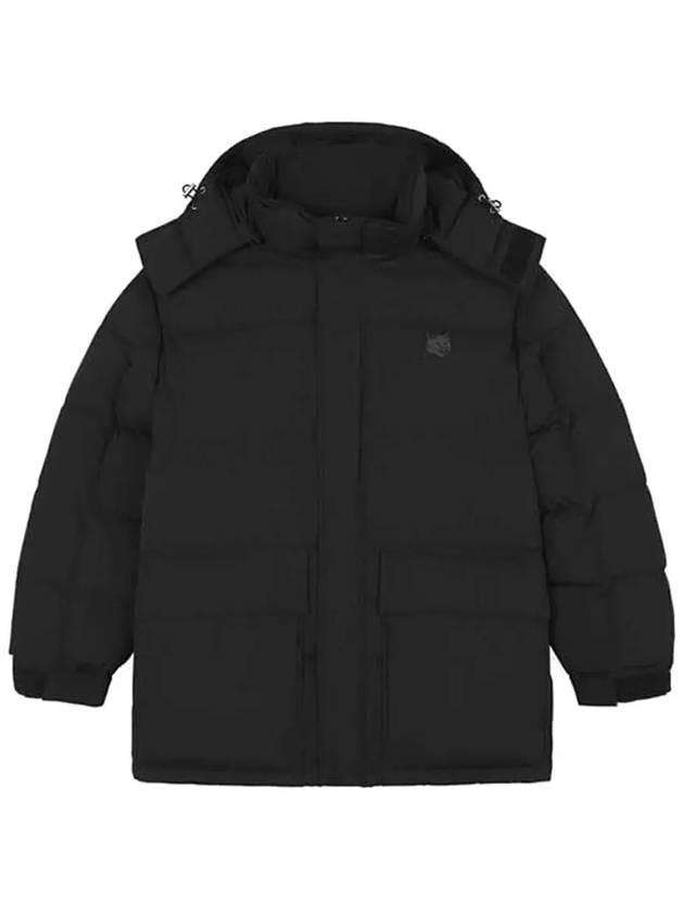 Puffer Bold Fox Head Patch Nylon Hood Padding Black - MAISON KITSUNE - BALAAN 3