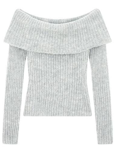 Oberon off shoulder knit top gray - REFORMATION - BALAAN 1