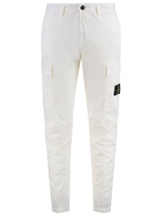 Supima Cotton Twill Stretch Straight Pants Ivory - STONE ISLAND - BALAAN 2