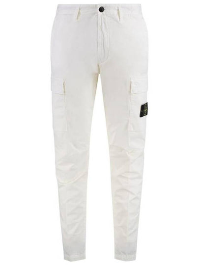 Supima Cotton Twill Stretch Straight Pants Ivory - STONE ISLAND - BALAAN 2