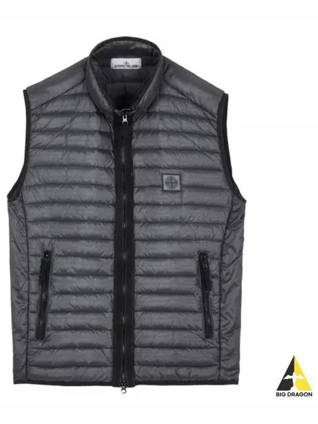 Men's Logo Patch Puffer Vest Navy - STONE ISLAND - BALAAN 2