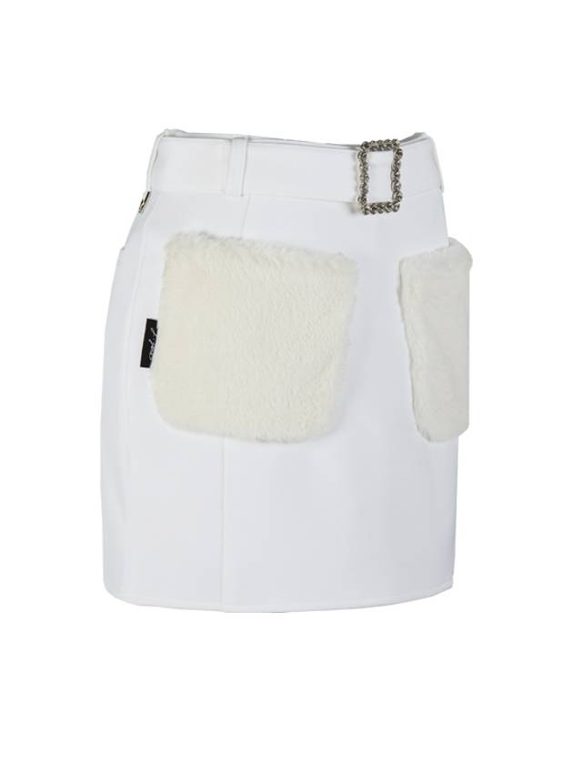 golf wear fur pocket skirt Fur pocket skirt White - J JANE - BALAAN 3