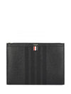 diagonal striped leather clutch bag black - THOM BROWNE - BALAAN 2