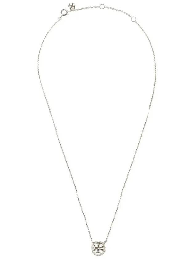 Miller Pave Logo Delicate Necklace Silver - TORY BURCH - BALAAN 3