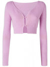 Le Alzou Cropped Mohair Cardigan Purple - JACQUEMUS - BALAAN 1