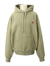 Embroidered Logo Organic Cotton Hoodie Heather Sage - AMI - BALAAN 2