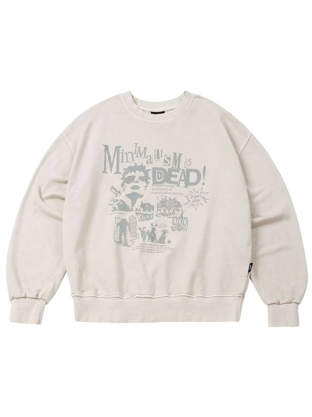 Graphic Pigment SweatshirtBeige - MOO - BALAAN 1