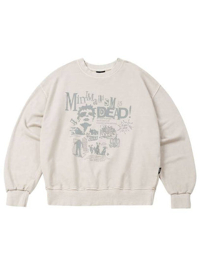 Graphic Pigment Sweatshirt Beige - MOO - BALAAN 2