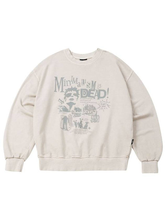 Graphic Pigment SweatshirtBeige - MOO - BALAAN 2