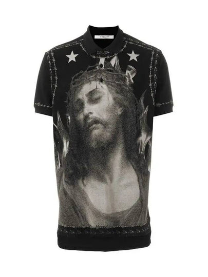 11th Anniversary Jesus Overfit Collar TShirt Black 7312 654 001 - GIVENCHY - BALAAN 2