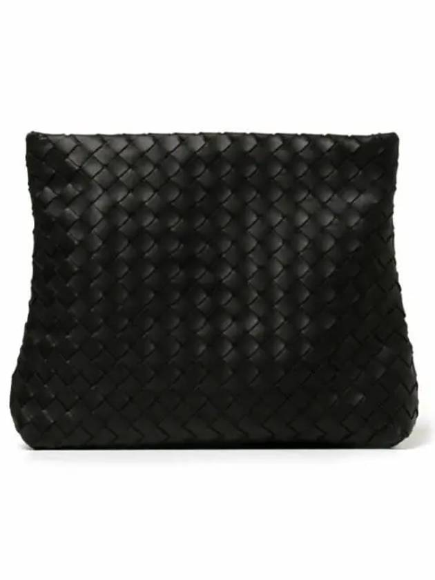 Intrecciato Document Clutch Bag Black - BOTTEGA VENETA - BALAAN 2