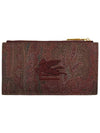 Paisley Jacquard Fabric Card Wallet Brown - ETRO - BALAAN 2