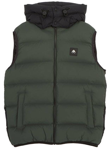 Logo Patch Hoodie Padding Vest Green - MOOSE KNUCKLES - BALAAN 1