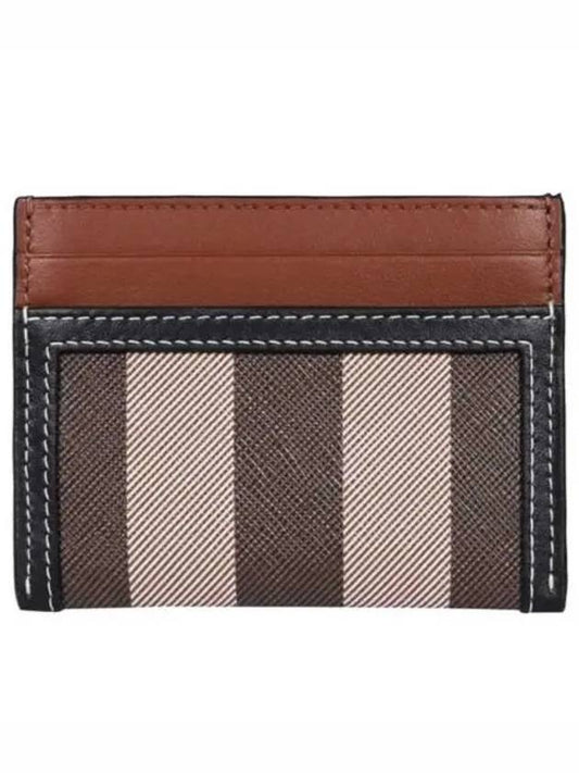 Check Two-Tone Leather Card Wallet Dark Birch Brown - BURBERRY - BALAAN 2