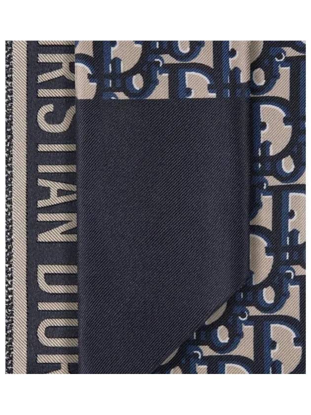 Oblique Mitzah Silk Twill Scarf Navy - DIOR - BALAAN 6