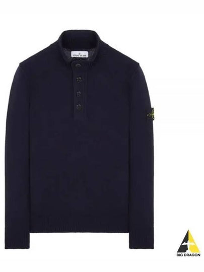 Wappen Patch Button Knit Top Navy - STONE ISLAND - BALAAN 2