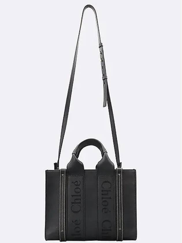 CHC23US Black Leather Woody Small Tote Bag Shoulder Strap - CHLOE - BALAAN 4