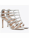 Lovestud Metallic Sandal Heels Silver - VALENTINO - BALAAN 3