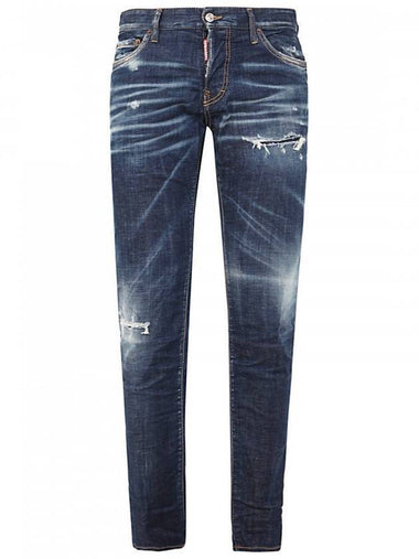 Men's Destroy Skinny Jeans Blue - DSQUARED2 - BALAAN 1