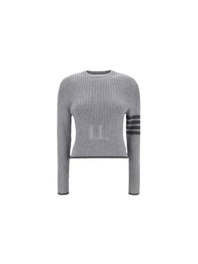 4 Bar Stripe Cable Knit Top Grey - THOM BROWNE - BALAAN 2