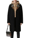 Reversible Check Wool Single Coat Black - BURBERRY - BALAAN 3