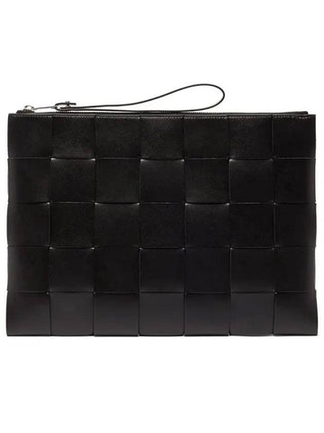 Intrecciato Weaving Strap Clutch Bag Black - BOTTEGA VENETA - BALAAN 1