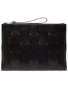 Intrecciato Weaving Strap Clutch Bag Black - BOTTEGA VENETA - BALAAN 1