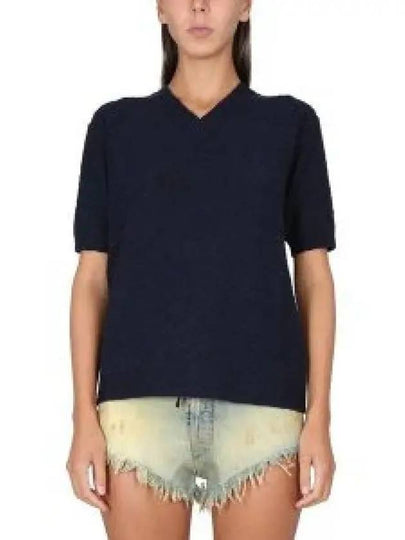 V-Neck Knit Top Navy - MAISON MARGIELA - BALAAN 2