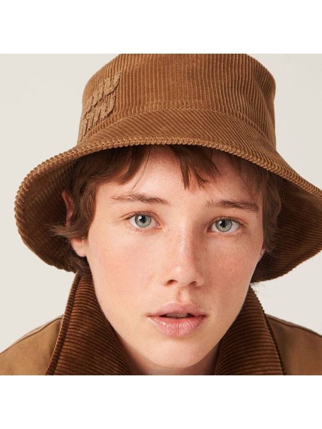 Velvet Bucket Hat Brown - MIU MIU - BALAAN 6