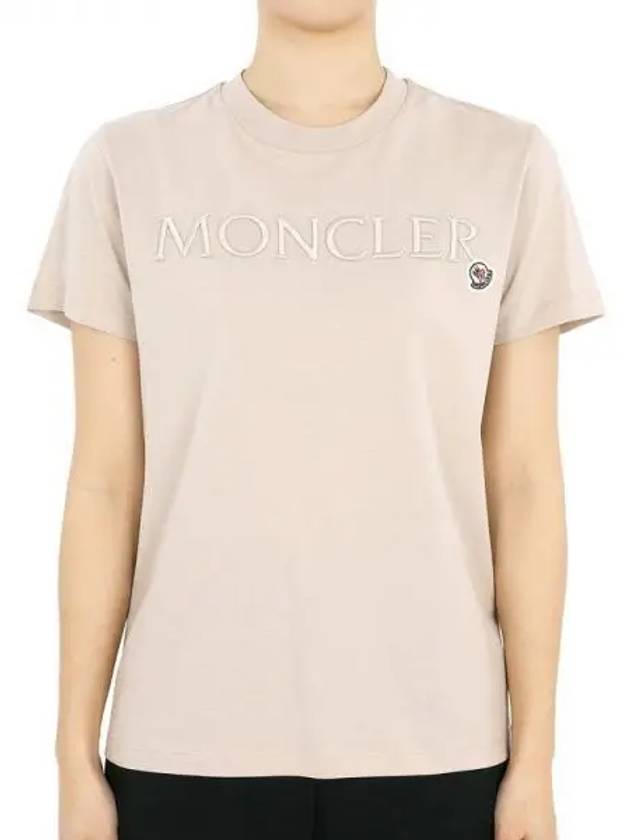 Women s Logo Patch Embroidery Short Sleeve Light Pink 8C00006 829HP 20J 271404 1053821 - MONCLER - BALAAN 1