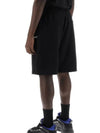 Logo Print Cotton Track Shorts Black - BURBERRY - BALAAN 6