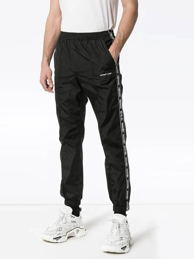Men's Side Strip Track Pants Black - OFF WHITE - BALAAN.