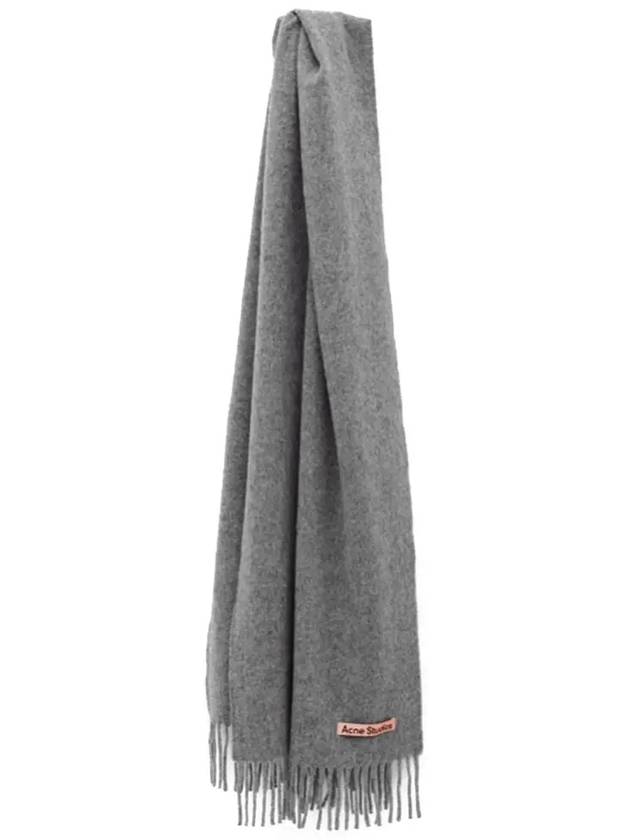 Wool Fringe Scarf Grey Melange - ACNE STUDIOS - BALAAN 4